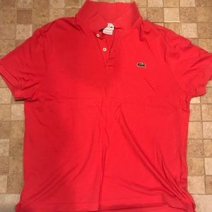 Coral color large Lacoste polo golf size 6